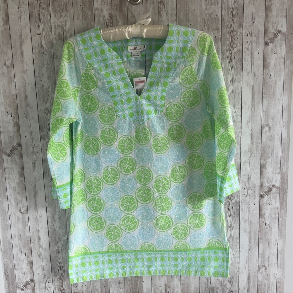 Vineyard Vines Lemon and Lime Print Tunic New XS